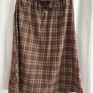 Ladies M/L skirt maxi plaid checkered gingham